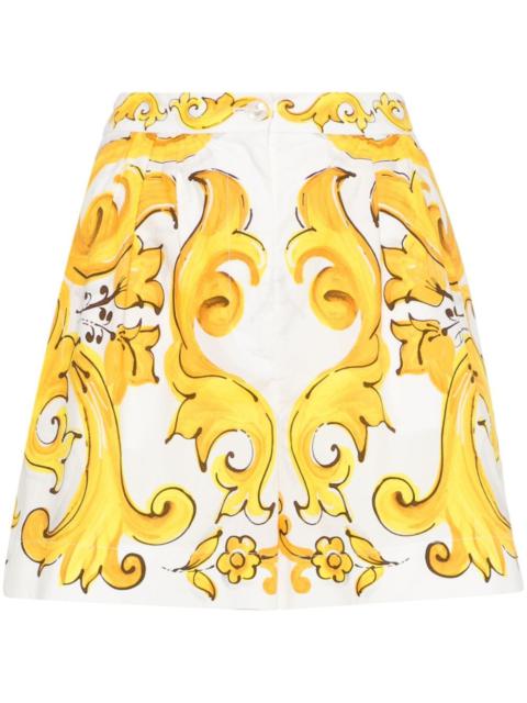 Maiolica printed cotton shorts