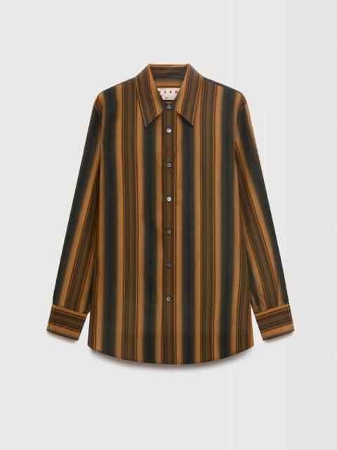 Marni ORANGE DEGRADÉ STRIPE COTTON-SILK SHIRT