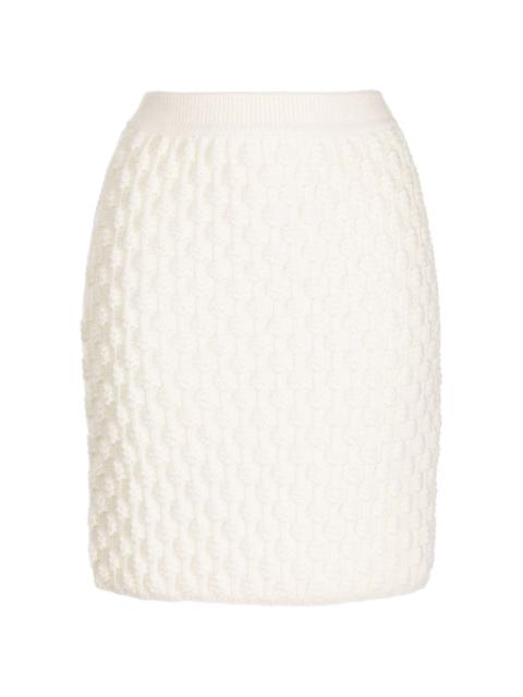 high-waist 3D-knit miniskirt