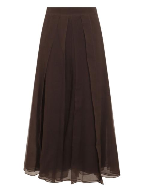 Brunello Cucinelli silk midi skirt