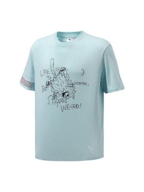 PUMA x Michael Lau Graphic Short T-Shirt 'Blue Black' 531318-50