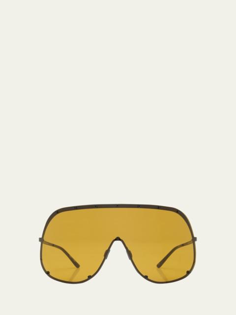 Rick Owens Men's Solid-Frame Shield Sunglasses