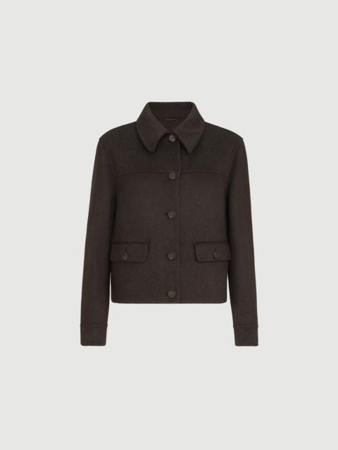 Brunello Cucinelli Hand-crafted outerwear jacket in cashmere beaver double cloth with monili