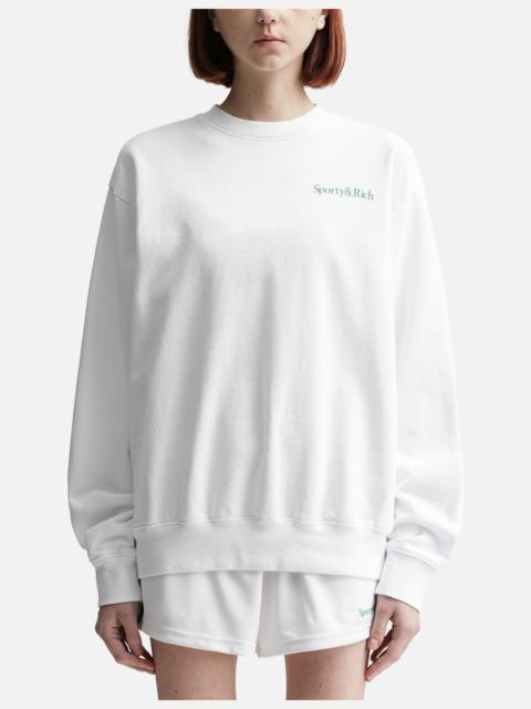 Sporty & Rich DRINK MORE WATER CREWNECK WHITE/VERDE