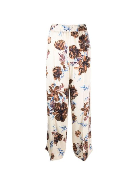 Jil Sander floral-print wide-leg trousers