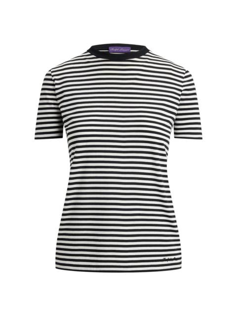 Ralph Lauren Women's Hallie Striped Cotton Jersey T-Shirt - Black White