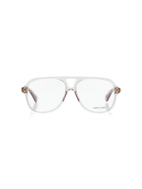 Bottega Veneta Aviator-Frame Acetate Glasses grey