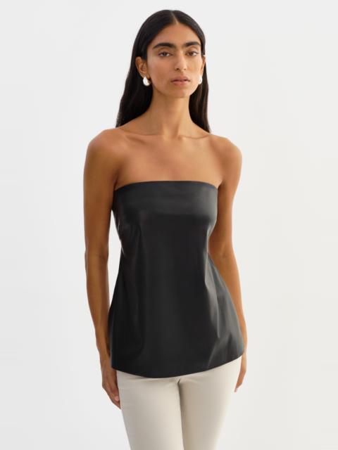 LAMARQUE KATYA | Faux Leather Open Back Strapless Top