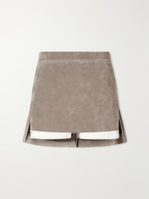 Rick Owens Fog Suede Mini Skirt