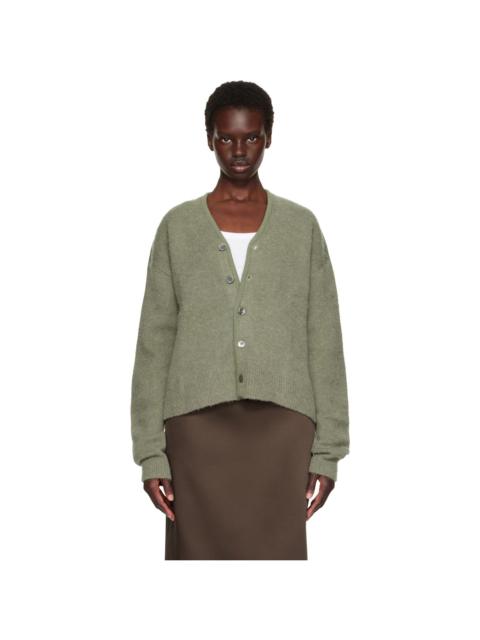Tonywack Green Brushed Mohair V-neck Cardigan