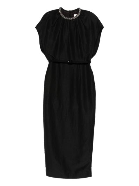 ROLAND MOURET round-neck midi dress