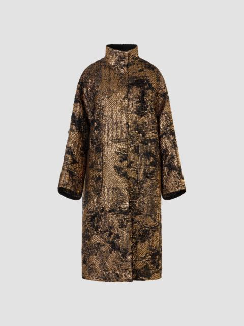 AKRIS Women's Lucas Jacquard Lamé Oversized Coat - Black Gold