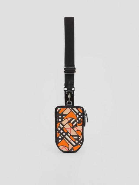 Burberry Monogram Linen Cotton Phone Case with Strap