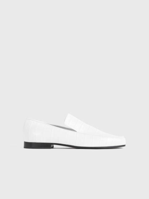 The croco oval loafer white