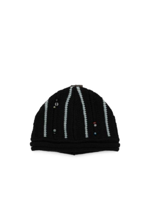 ADER error bead-embellished beanie