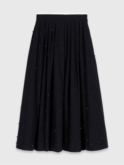 maje Long beaded and rhinestone skirt