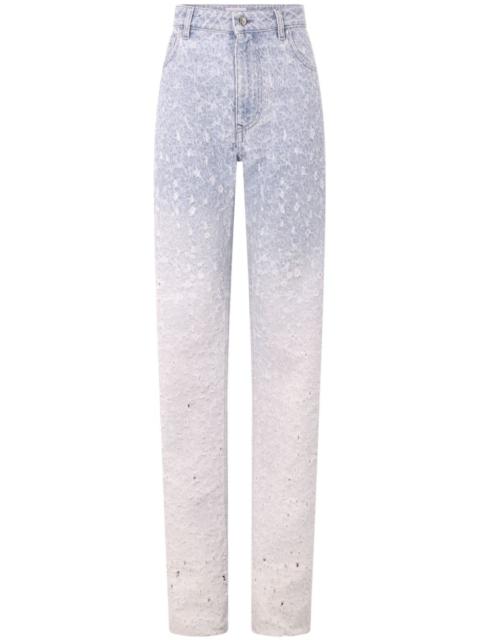 rabanne distressed ombrÃ© straight-leg jeans