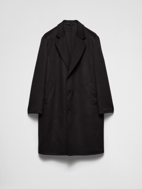 Single-breasted wool blend coat