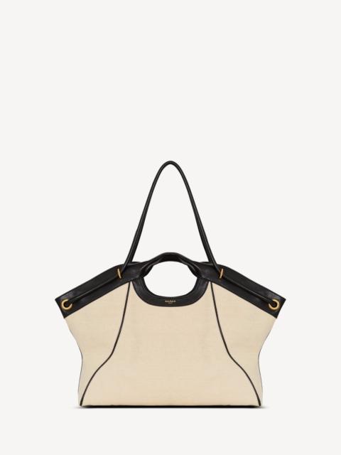 Balmain Large Tote in smooth leather and canvas