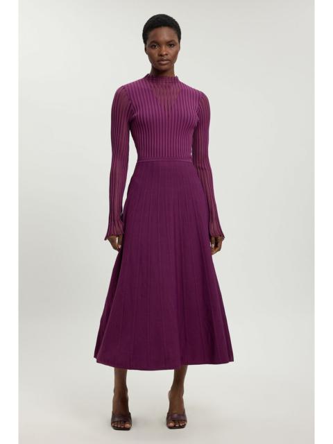 KAREN MILLEN Viscose Blend Filament Knit Midi Dress