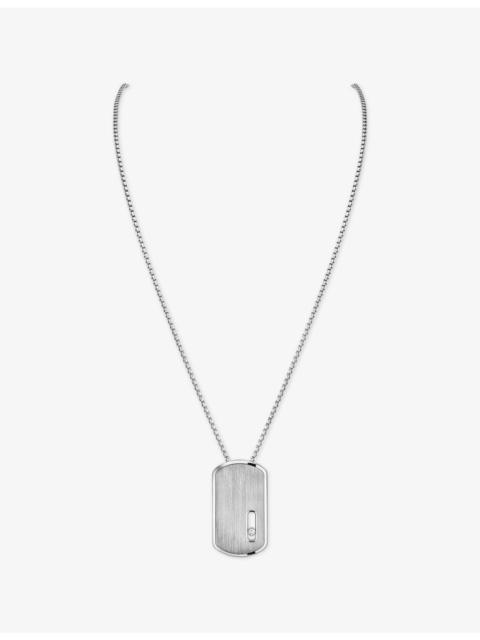 MESSIKA Move Large Titanium And 0.14ct Diamond Pendant Necklace