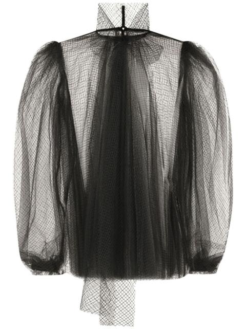 Dolce & Gabbana pussy-bow mesh blouse