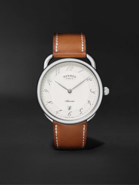 Hermès Arceau Automatic 40mm Stainless Steel and Leather Watch, Ref. No. 055473WW00