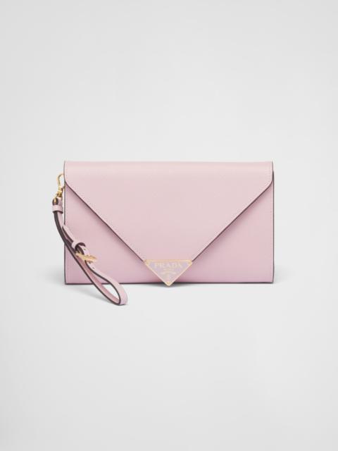 Saffiano leather envelope clutch