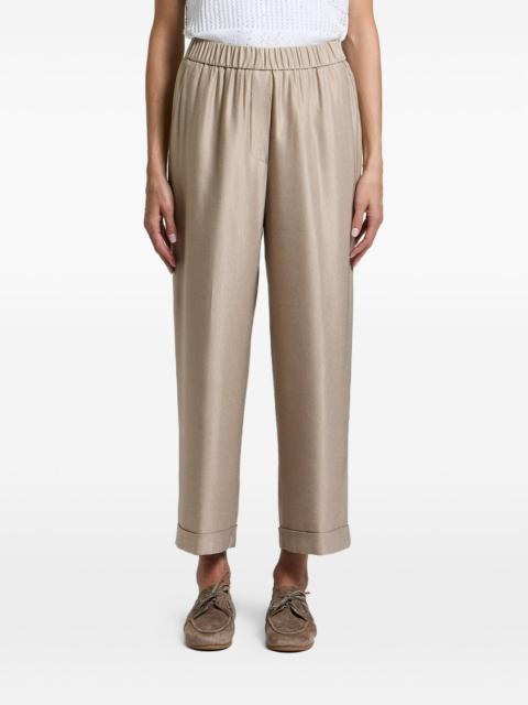 PESERICO elasticated-waist turn-up trousers