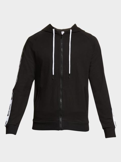 Moschino Men's Logo-Tape Raglan Zip Hoodie