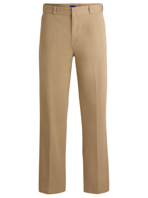 HUGO BAGGY-FIT TROUSERS IN COTTON TWILL