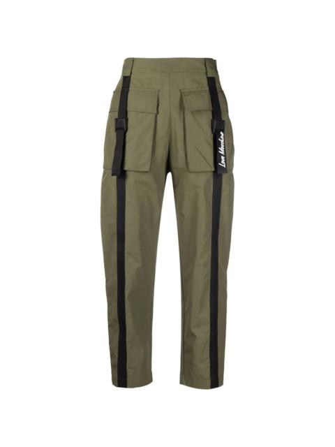 flap-pockets cotton-blend parachute trousers