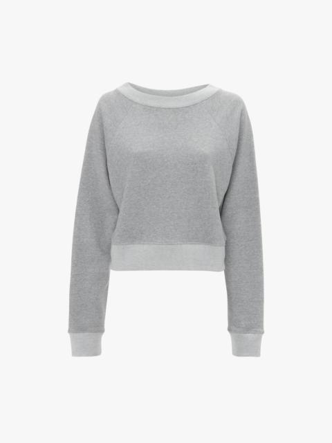 Victoria Beckham Cropped Sweatshirt In Grey Marl