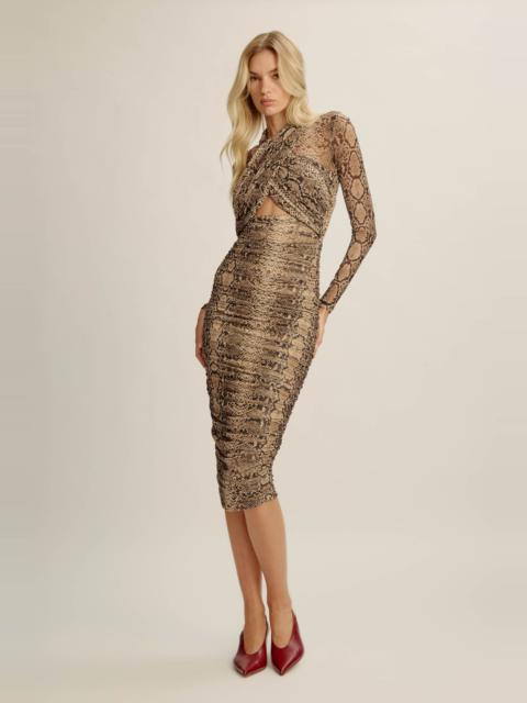 BARDOT Aliyah Printed Midi Dress In Snake Skin