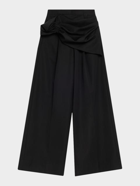 Simone Rocha Gathered Drape Wide-Leg Trousers