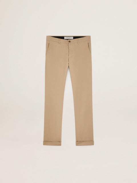 Men's beige cotton chino pants