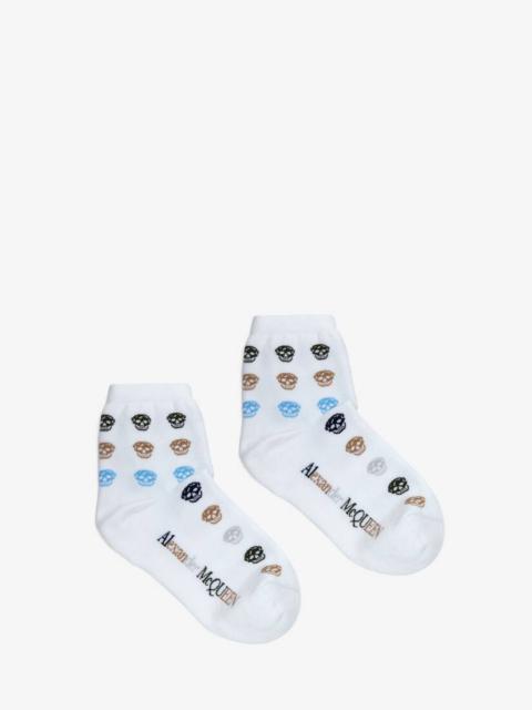 Alexander McQueen Multi Skull Socks in White