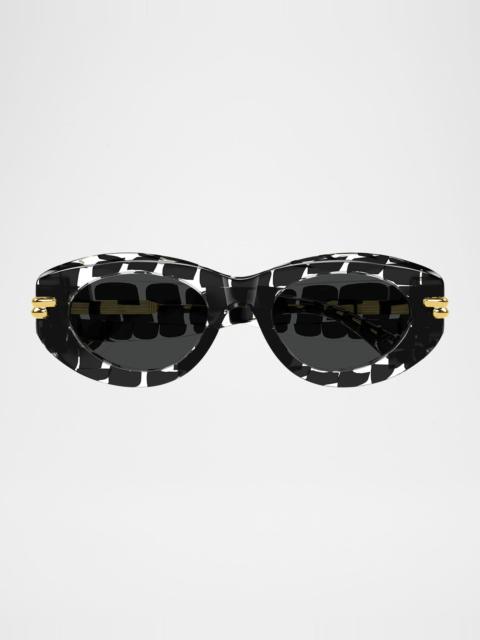 Bottega Veneta Oval Acetate Sunglasses