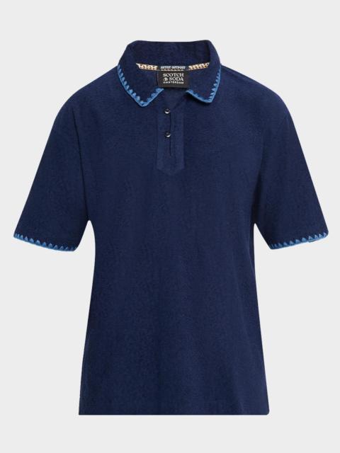 SCOTCH & SODA Men's Embroidered Trim Short-Sleeve Shirt