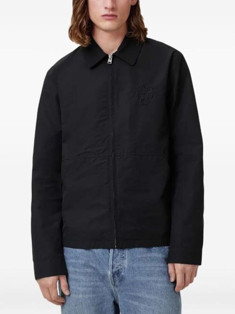 ALLSAINTS logo-embroidered zip-up jacket