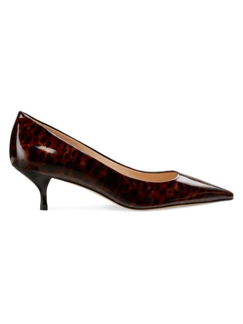 Stuart Weitzman Women's Stuart Power 50MM Gloss Tortoise Pumps - Dark Brown
