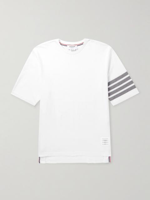 Thom Browne Logo-Appliquéd Striped Cotton-Jersey T-Shirt