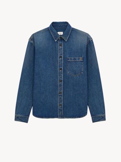 SAINT LAURENT CASSANDRE SHIRT IN DENIM