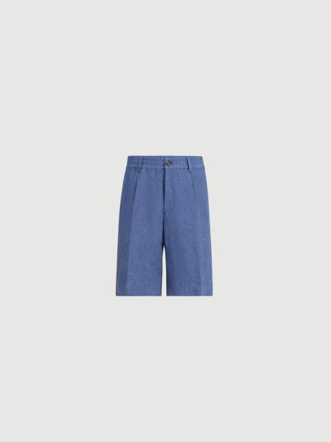 Brunello Cucinelli Lightweight délavé linen Bermuda shorts with elasticated waistband