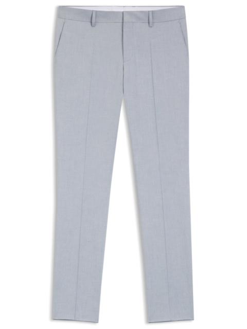 BOSS SLIM-FIT TROUSERS IN PATTERNED STRETCH CHIFFON