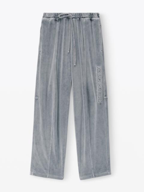 Alexander Wang logo track pant in velour