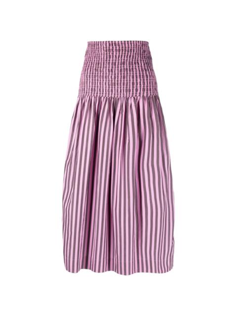 striped organic-cotton maxi skirt