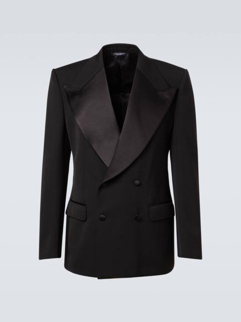 Wool and silk-blend tuxedo jacket
