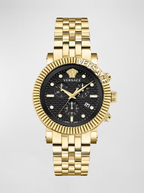 Men's V-Chrono Classic IP Yellow Gold Bracelet Watch, 45mm