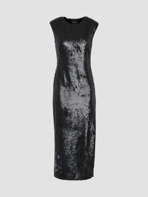 AKRIS Women's Sequined Crewneck Midi Dress - Black